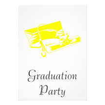 Yellow Cap & Diploma Personalized Announcement