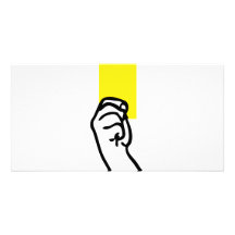 Yellow card soccer photo card