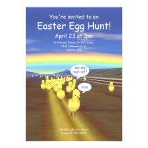 Yellow Chick Road Easter Egg Hunt Personalised Invite