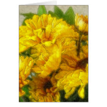 Yellow Chrysanthemums 3 Card