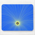 Yellow Color Explosion on Blue Mousepad