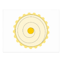 Yellow Cupcake. Iced cake. Postcard