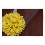 Yellow daisies on wooden door greeting cards