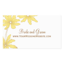 Yellow Daisies Wedding Website Card Business Card