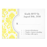 Yellow Damask Custom Wedding RSVP invitations