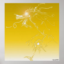 Yellow Dragon Poster Print