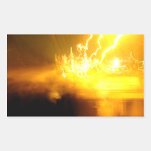 Yellow Explosion Rectangle Stickers