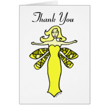 Yellow Fairy Thank You Greeting Card