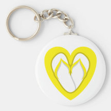 Yellow flip flops design keychain