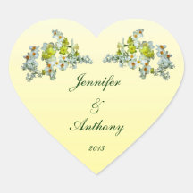 Yellow Floral Wedding Stickers