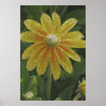 Yellow Flower Mosaic Poster