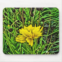 Yellow Flower Painting Mouse Pads