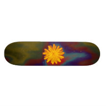 Yellow Flower Tie Dye Custom Skate Board