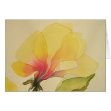 Yellow Flower, Watercolor, Notecard