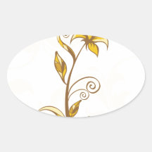 Yellow Flowers Oval Sticker