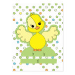 Yellow flutter bird cut and play! postcards