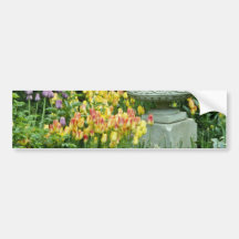 yellow Front garden of house in Westmount, Quebec, Bumper Stickers