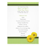 Yellow Gerbera Daisy Polka Dot Wedding Program Personalised Announcement