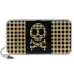 Yellow Gingham Skull Portable Speaker