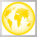 Yellow Glossy Globe Print
