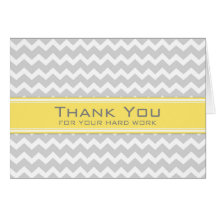 Yellow Grey Chevron Employee Appreciation Card