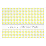 Yellow Grey Dots 21st Birthday Party Invitation