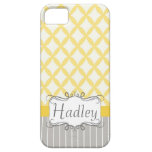 Yellow Grey Personalised Modern Iphone phone case