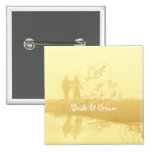 Yellow Heart Beach Wedding Buttons