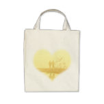 Yellow Heart Beach Wedding Tote Bags
