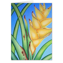 Yellow Heleconia Greeting Card