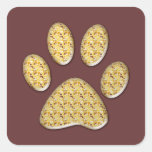 yellow kitty paw print sticker