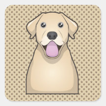 Yellow Labrador Retriever Cartoon Sticker