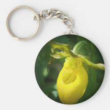 Yellow Lady Slipper Keychain