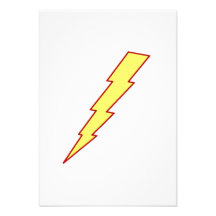 Yellow Lightning Bolt Personalized Announcement