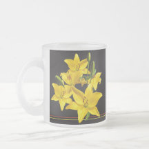 YELLOW LILIES FROSTED MUG