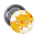 Yellow lillies - wedding name tags customisable button