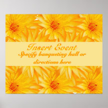 Yellow Lilly wedding pointer - customisable Poster