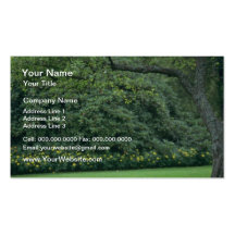 yellow Manicured Greenery flowers Business Card Template