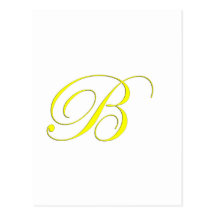 Yellow Monogram B Post Cards