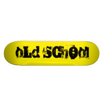 yellow "Old School" skateboard
