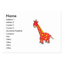 Yellow on red giraffe business card