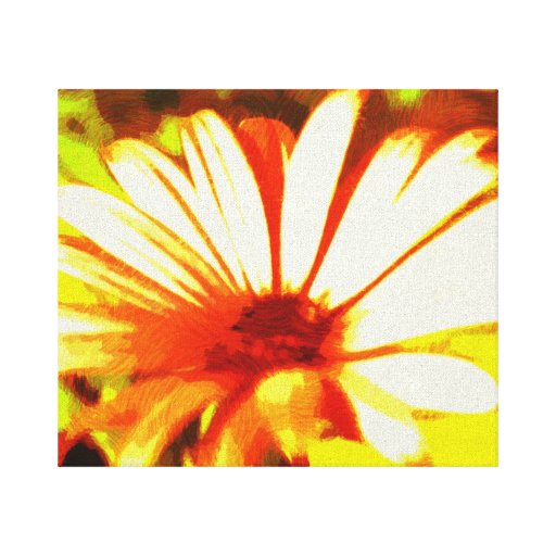Yellow Orange Daisy Stretched Canvas Prints