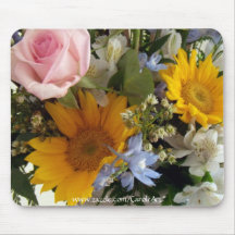 Yellow Orange Sunflower Mousepads