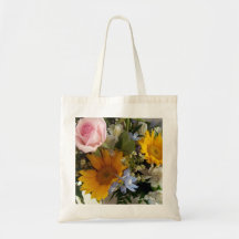 Yellow Orange Sunflower Tote Bags