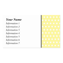 Yellow polka dots pattern. Spotty. Business Card