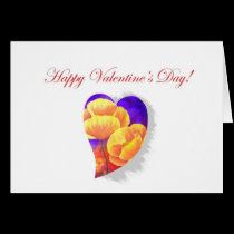 Yellow Poppies Valentine Flower Art - Multi cards