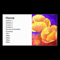 Yellow Poppy Flower Art - Business Card business cards
