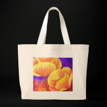 Yellow Poppy Flower Painting - Multi bags