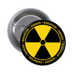 Yellow Radiation Symbol Button