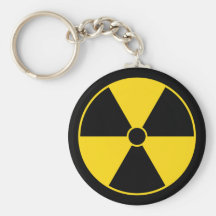 Yellow Radiation Symbol Keychain